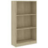 vidaXL Boekenkast met 3 schappen 60x24x109 cm bewerkt hout sonoma eik