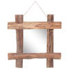 vidaXL Spiegel houtblokken 50x50 cm massief gerecycled hout naturel