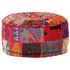 vidaXL Poef patchwork rond handgemaakt 40x20 cm katoen rood