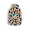 Zachte Kinderkruik met Cheetah Print Hoes - Beige & Zwart - 0.85L - Polyester/Natuurrubber - 29cm x 2cm x 29cm