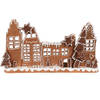 Clayre & Eef Waxinelichthouder Gingerbread house 27x9x15 cm Bruin Kunststof Theelichthouder Bruin Theelichthouder