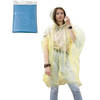 Regenponcho - blauw transparant - wegwerp - voor volwassenen - one size fitts all - capuchon - Regenponcho's