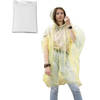 Regenponcho - transparant - wegwerp - voor volwassenen - one size fitts all - capuchon - Regenponcho's