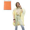 Regenponcho - oranje transparant - wegwerp - voor volwassenen - one size fitts all - capuchon - Regenponcho's