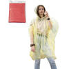 Regenponcho - rood transparant - wegwerp - voor volwassenen - one size fitts all - capuchon - Regenponcho's