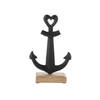 Scheep/schip anker beeld - 18 x 27 cm - maritieme home decoraties - aluminium/hout - Beeldjes