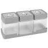 Sigma home voorraadbussen set 0,6L met tray transparant grijs