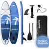 SUPPER Sup Board - Max. 120KG - Opblaasbaar – Paddle Board inclusief accessoires (285 x 76 cm, Blauw)