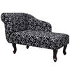 vidaXL Chaise longue stof zwart en wit