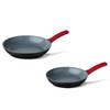 CUISINOX 2-delige Koekenpanset rood