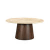 Livingfurn - Salontafel Valentino Round 75cm - Mangohout / Travertin