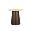 Livingfurn - Salontafel Valentino Round 45cm - Mangohout / Travertin