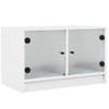 vidaXL Tv-meubel met glazen deuren 68x37x42 cm wit