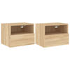 vidaXL Tv-wandmeubels 2 st 40x30x30 cm bewerkt hout sonoma eikenkleur