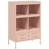 vidaXL Hoge kast 68x39x101,5 cm staal roze