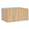 vidaXL Tv-wandmeubel met LED-verlichting 60x35x31 cm sonoma eikenkleur