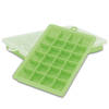 Intirilife 2x ijsblokjesvorm in groen - set van 2 met 24 vakjes ijsblokjes siliconen vormpjes met deksel