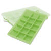 Intirilife 2 x ijsblokjesvorm in groen, set van 2 à 15 vakken, siliconen vormen met deksel, flexibele ijsblokjeshouder