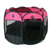 Intirilife praktische dierenbox 77 x 58 cm oxford stoffen speeltent in roze met pootjes - voor honden katten of konijnen