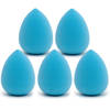 Intirilife set van 5 make up spons ei make-up spons in blauw - zachte beauty blender voor foundation en concealer