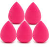 Intirilife set van 5 make up spons ei make-up spons in roze - zachte beauty blender voor foundation en concealer