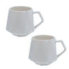 Intirilife 2x koffiekopje met fijne afwerking in het wit, inhoud van 350 ml - 13 x 10.5 x 9.2 cm - theekopje mok