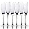 Intirilife 6x champagneglas met moderne rand - 150 ml inhoud - mousserende wijn prosecco glas vaatwasserbestendig