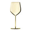 Intirilife 2x wijnglazen van roestvrij staal in glanzend goud - 21 x 9 cm - 400 ml - rode wijn witte wijnglazen