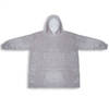 Intirilife oversized sherpa hoodie deken in licht grijs - 90 x 72 cm - zachte warme knuffel trui met capuchon en zak