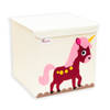 Intirilife opbergbox met deksel voor kinderen - 35,1 x 33,5 x 33,2 cm - motief paard box container voor speelgoed