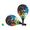 Beachball set Splash - hout - multi kleuren - strand tennis speelset - kinderen/volwassenen - Beachballsets