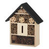 Esschert design insectenhotel - hout - zwart/naturel - 24.5 x 9.5 x 29 cm - bijenhotel/Insectenhuis - Insectenhotel