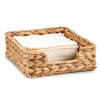 Giftdecor Servettenhouder van riet - naturel - 23 x 23 x 8 cm - Servethouders