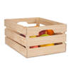 Giftdecor Fruitkisten opslagbox - open structuur - naturel - hout - L41 x B31 x H20 cm - Opbergkisten