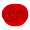 Intirilife 4-delige set ronde silicone cakevormen in rood - 10 cm, 16.3 cm, 19.8 cm, 25 cm - bakvorm voor het bakken