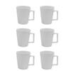 Intirilife 6x koffiekop in wit een inhoud van 400 ml - 12.5 x 7.1 / 9.4 x 10.5 cm - theekopje mok met geribbeld patroon