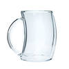 Intirilife dubbelwandig thermoglas - gebogen stijl - 200 ml - mondgeblazen geïsoleerd theeglas of koffieglas