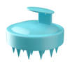 Intirilife siliconen hoofdhuidmassageborstel voor nat en droog haar in het blauw - hoofdmassage