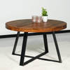 Salontafel rond mangohout Teun bruin side table industrieel bijzettafel mango hout