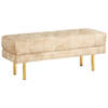 Beliani ROSEVILLE - Bedbank-Beige-Fluweel