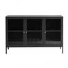 Olan glazen dressoir - 130 cm - zwart