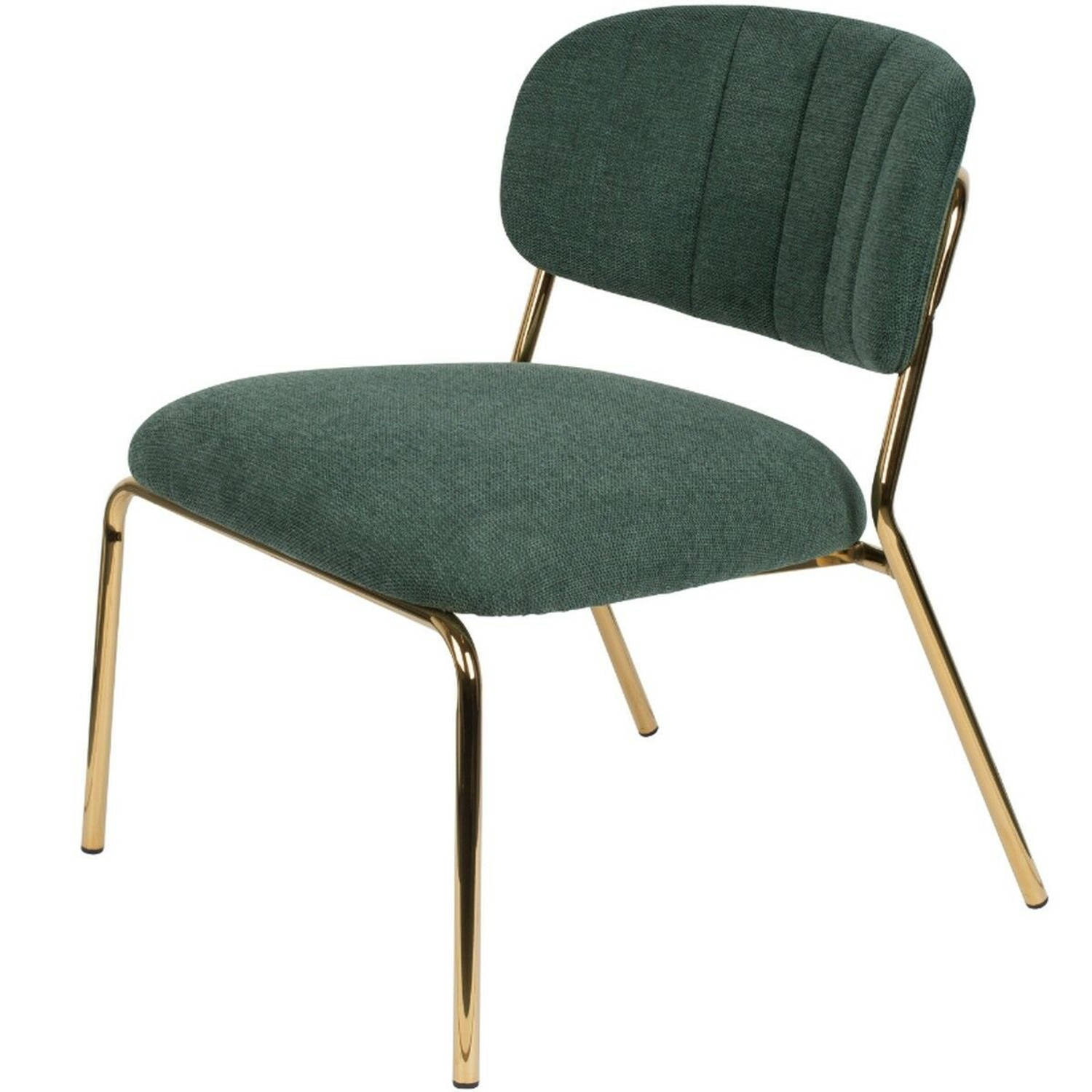 Viken fauteuil donkergroen/goud (Set van 2)