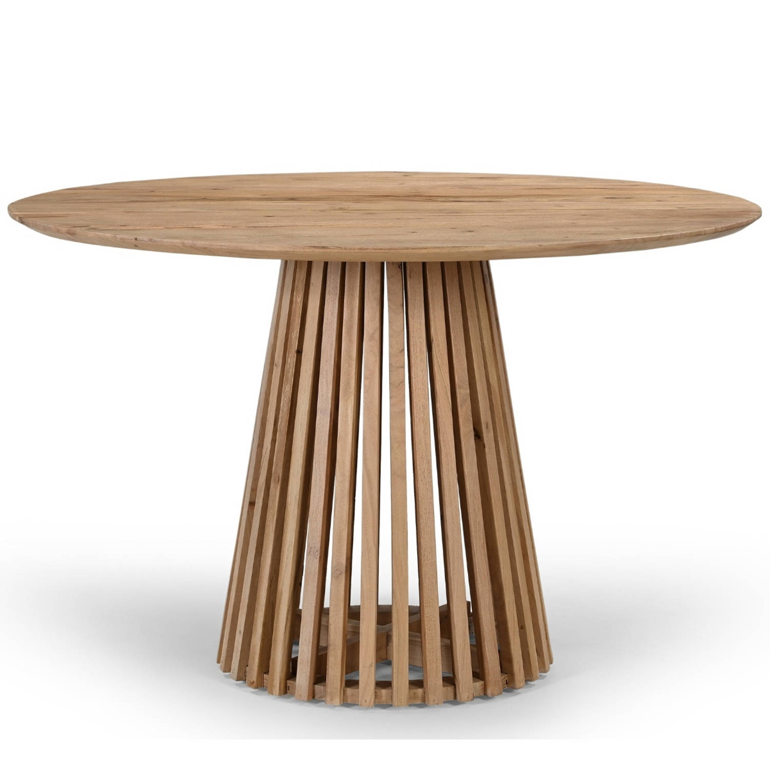 Eettafel Rond Ø120cm - Naturel Acaciahout - 2-4 Personen - Seppe - Giga Meubel