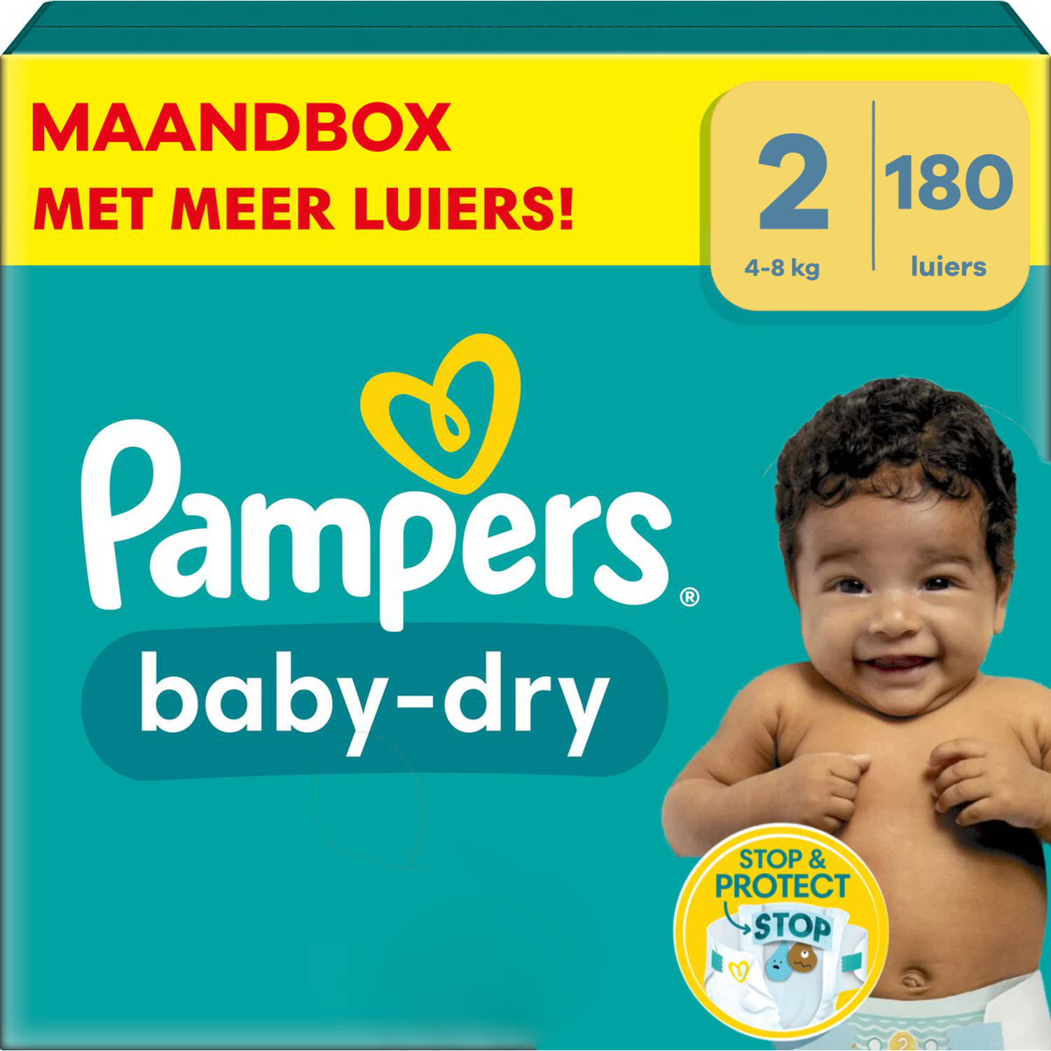 Pampers - Baby Dry - Maat 2 - Maandbox - 180 luiers