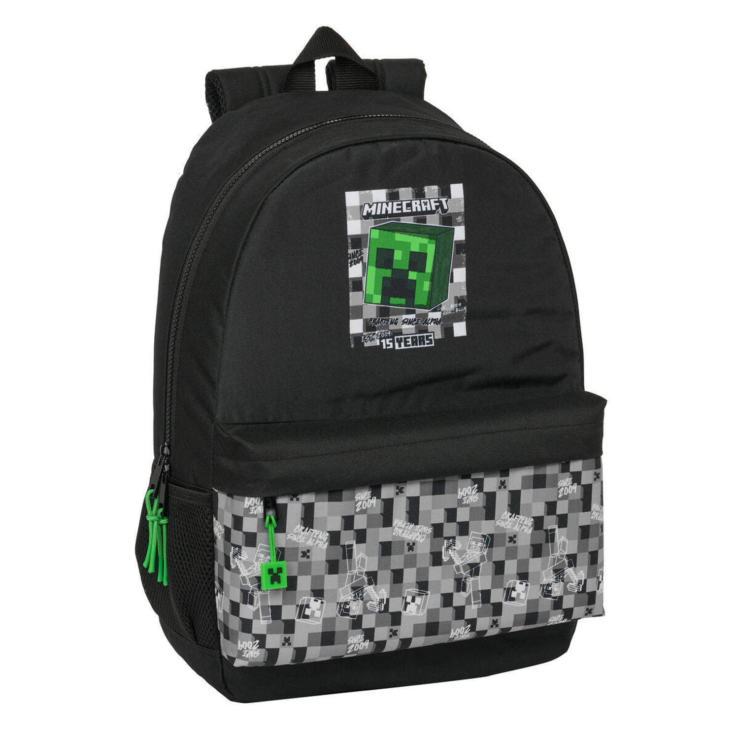 Schoolrugzak Minecraft Zwart Groen Grijs 30 x 46 x 14 cm