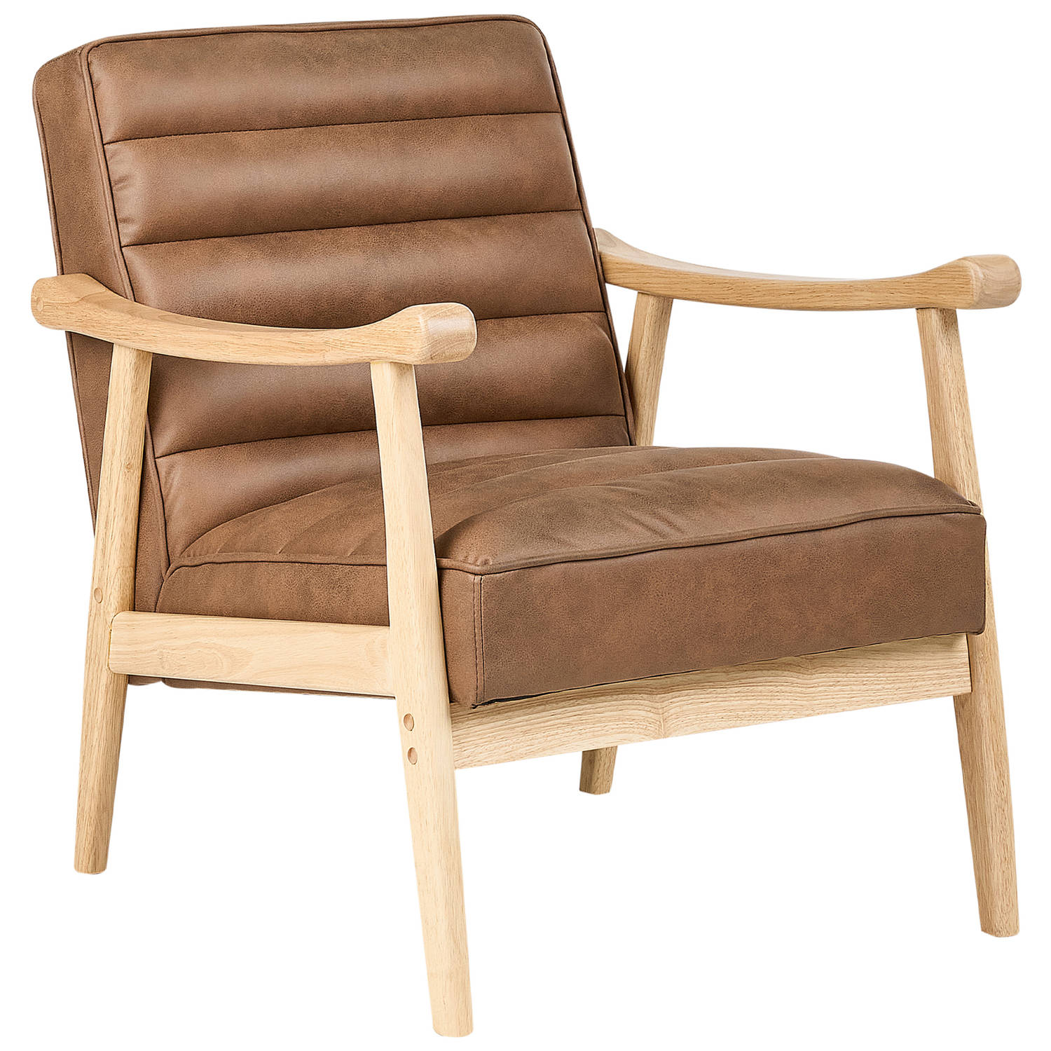 Beliani LEKNES Fauteuil-Bruin-Kunstleer