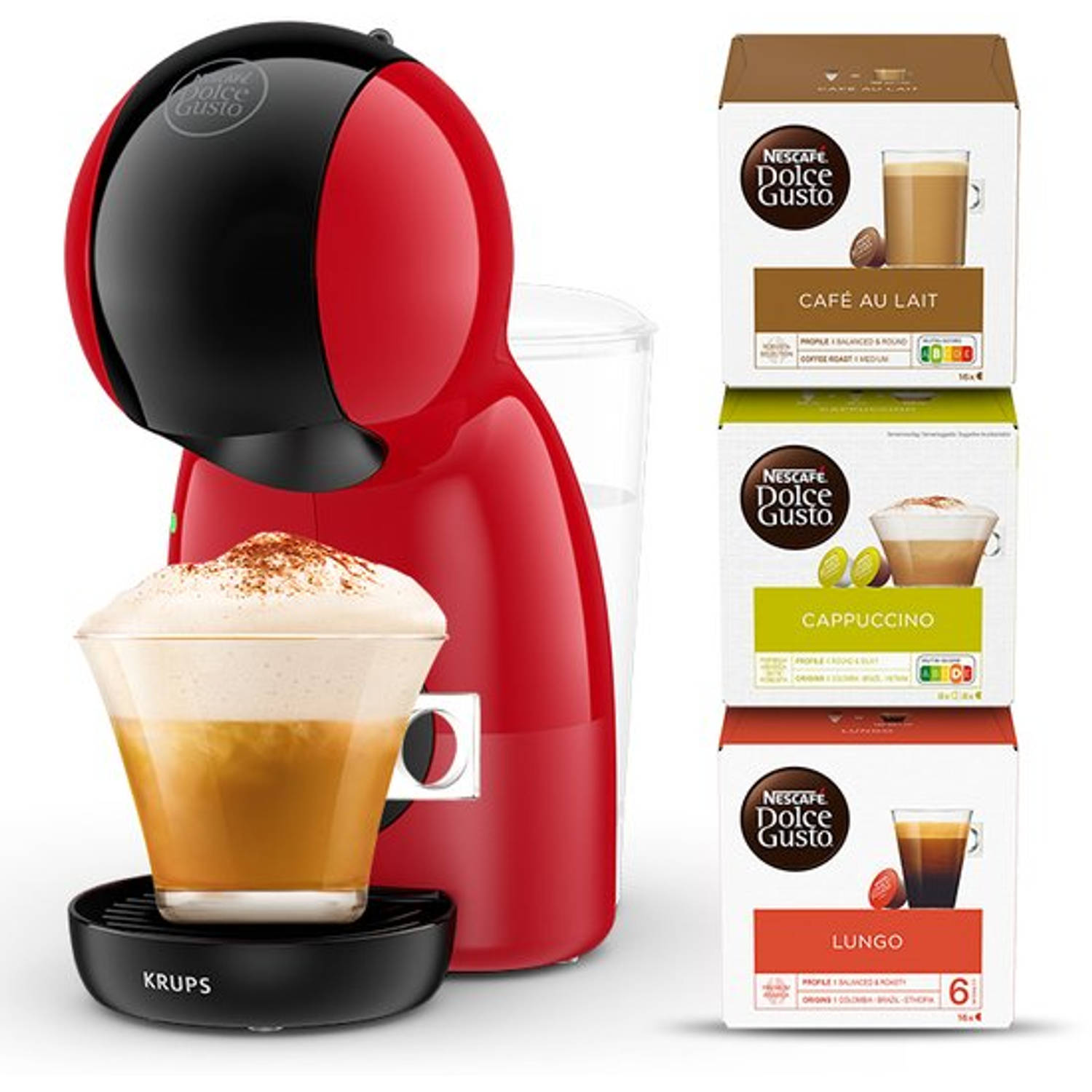 Krups Nescafe Dolce Gusto Piccolo XS - Inclusief Try Out Multi Pack Voor 40 Kopjes - Rood