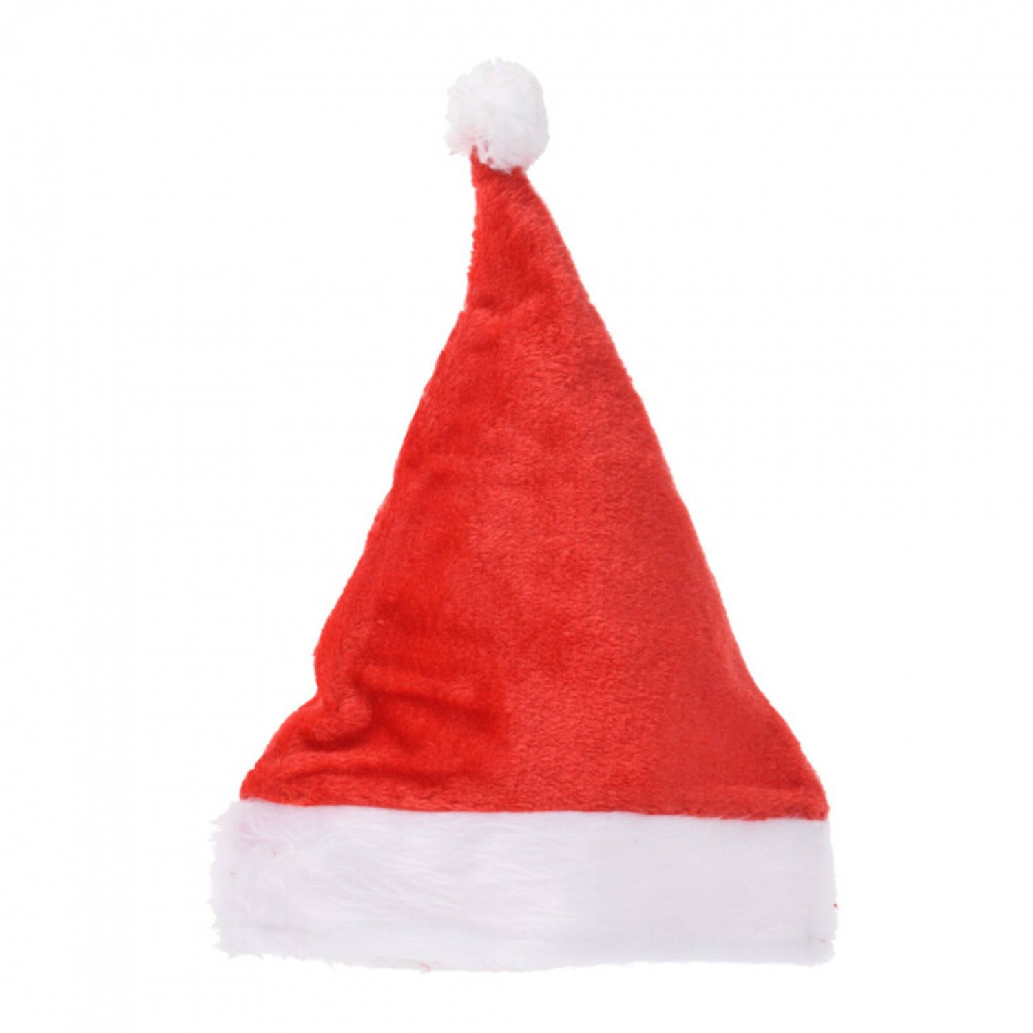 Kerstmuts luxe pluche rood wit - 44 x 30 x 4 cm