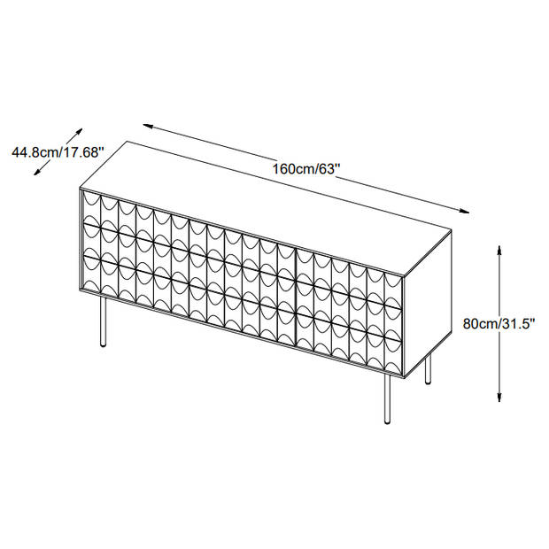 Magnus eiken dressoir - 160 cm - espresso