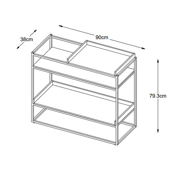 Jonah sidetable 90 cm - donkerbruin